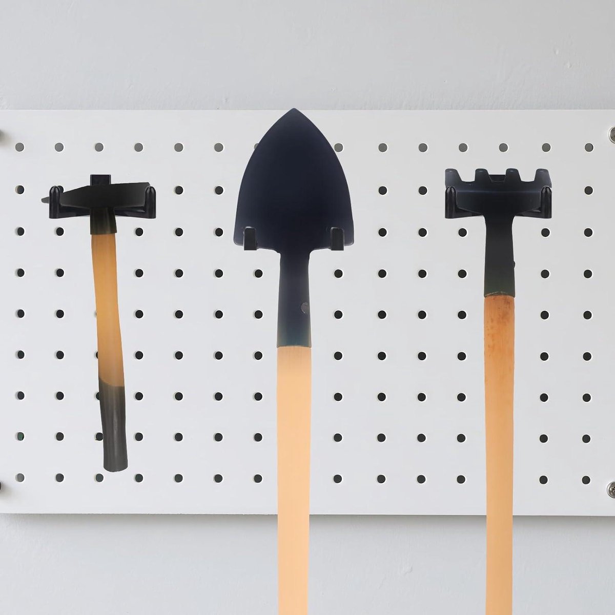 Jhubers Goods - Sanding Hooks - Tool Hangers - Plastic - Sanding Boards - Organization Accessories - Rakes - Shovels - Hammers - Black - 3 pieces - Compatible with - Plastic U-shaped - V-shaped - Storage Accessories - Image 5