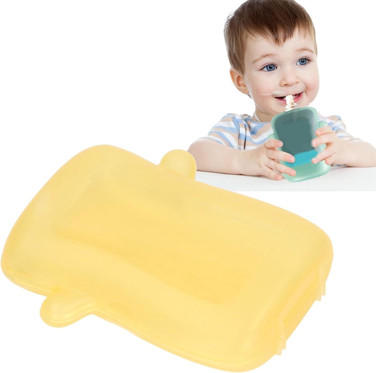 Cosensi - Squeeze Pouch Holder for Baby Food and Toddlers in Yellow with Keywords Baby Products, Storage Accessories, Handy Accessories - Image 6