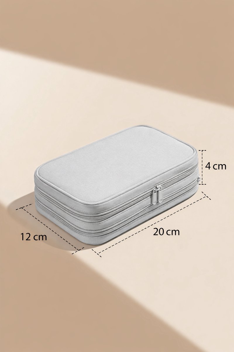 Cable Organizer Bag Grey – Travel & Storage Accessories – Compact & Portable – Water-Repellent – For Cables & Electronics - Image 5