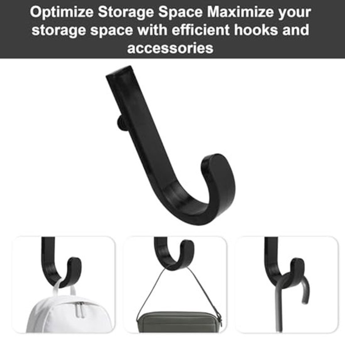 Set of 16 Storage Hooks for Suncast, 5 Black J-Shaped Tool Hooks Organizer with Long Wrench Short Screw Compatible with Suncast/Craftsman Storage Accessories - Image 3