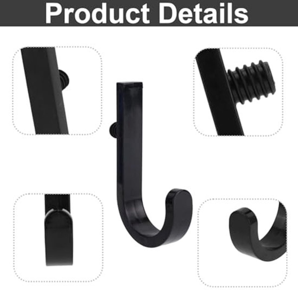 Set of 16 Storage Hooks for Suncast, 5 Black J-Shaped Tool Hooks Organizer with Long Wrench Short Screw Compatible with Suncast/Craftsman Storage Accessories - Image 7
