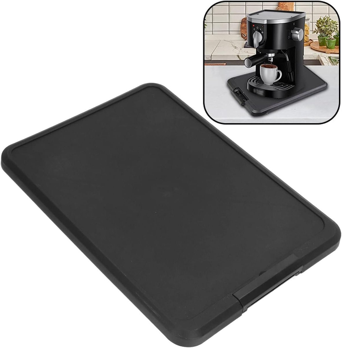 Allecto Kitchen Appliance Sliding Tray - Rolling Tray - Handy - Black - Storage Accessories - Suitable for various models - Kitchen Appliance Storage System - Image 3