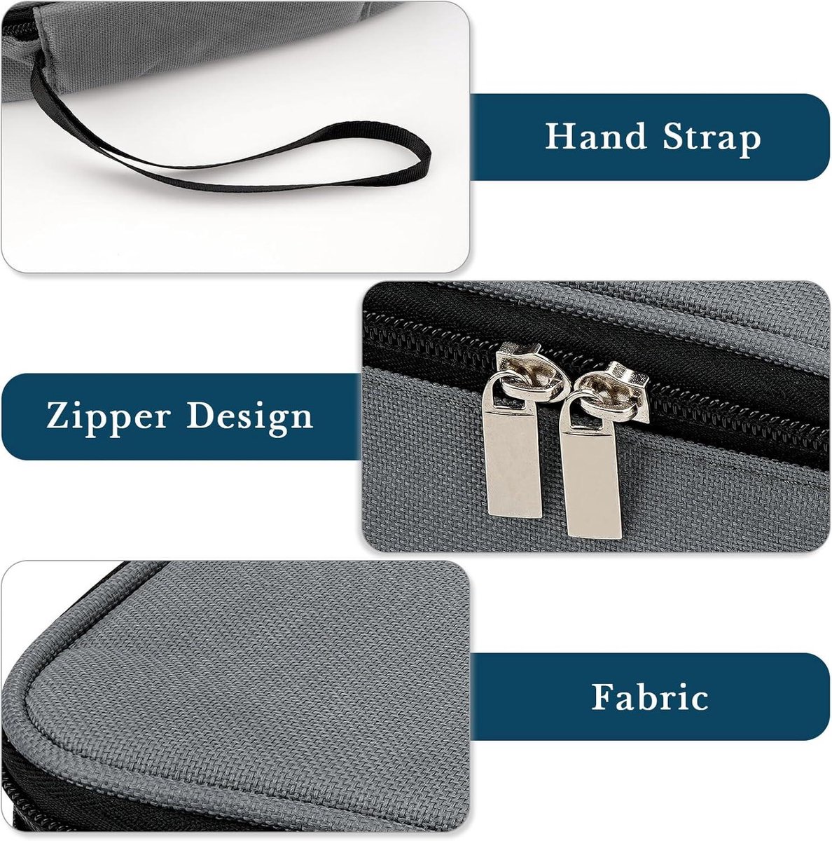 Allecto - Travel Snack Bags - Thermally Insulated Container - Fruit - Lightweight - Leak-Proof Cooler Bag - Portable - Storage Accessories - Picnic - Grey - Suitable for model XYZ. - Image 6