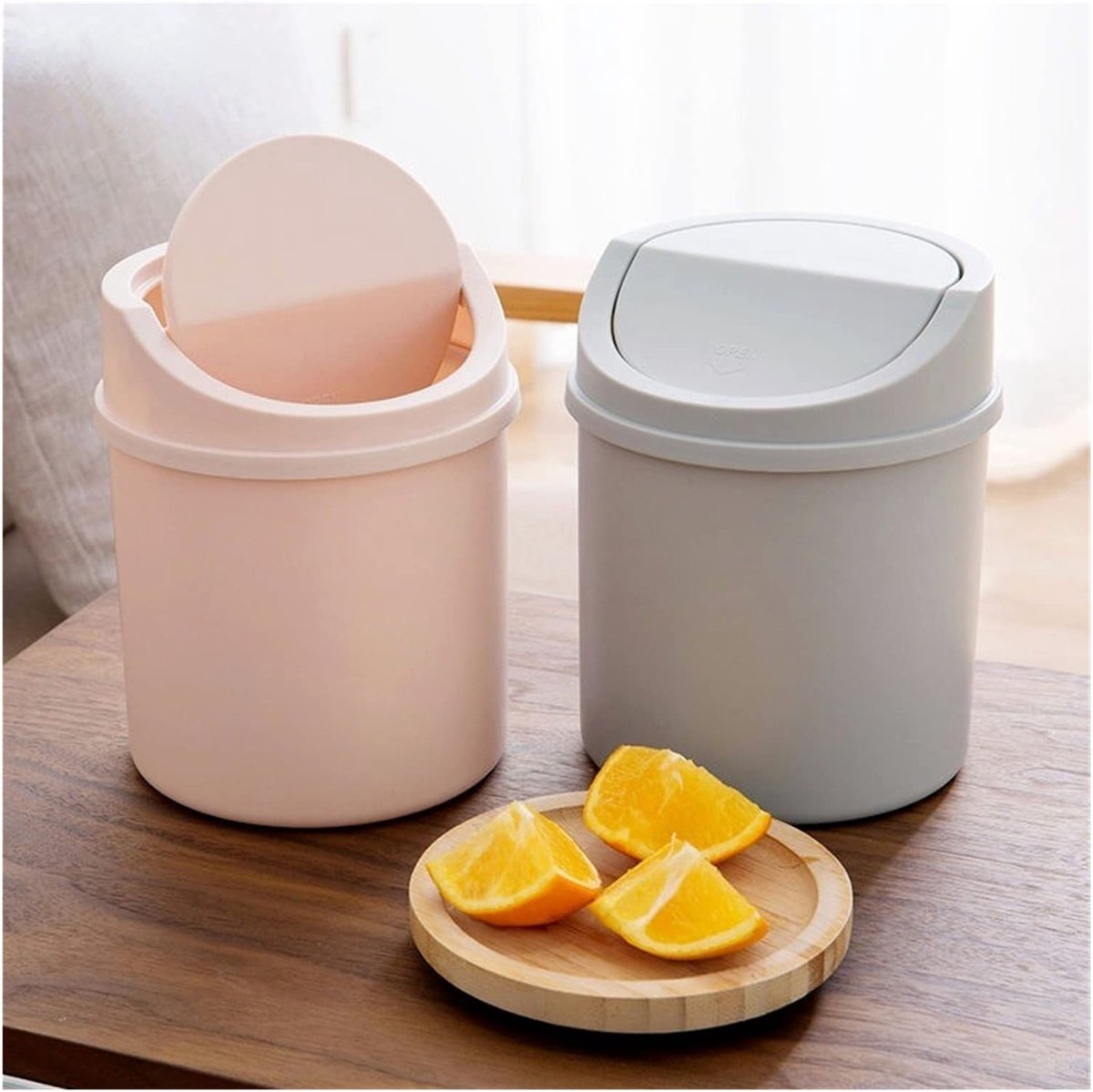 1-pack, pink, mini trash can, desk trash can, home office storage accessories - Image 2