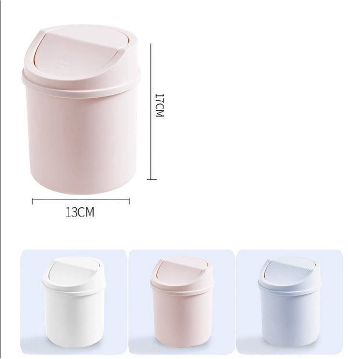 1-pack, pink, mini trash can, desk trash can, home office storage accessories - Image 5
