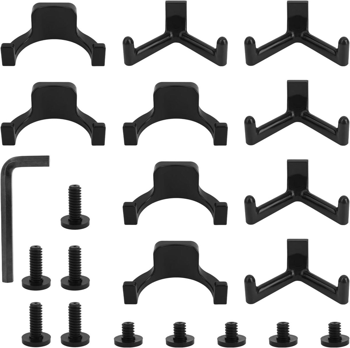 Allecto plus - Tool Storage Brackets, Set of 21, Y/U-Shape, Black, Includes Wrench, Shed Storage Accessories - Compatible with Suncast and Craftsman - Image 1