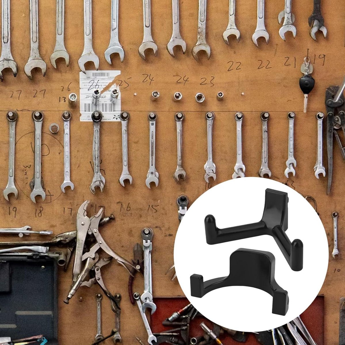 Allecto plus - Tool Storage Brackets, Set of 21, Y/U-Shape, Black, Includes Wrench, Shed Storage Accessories - Compatible with Suncast and Craftsman - Image 4