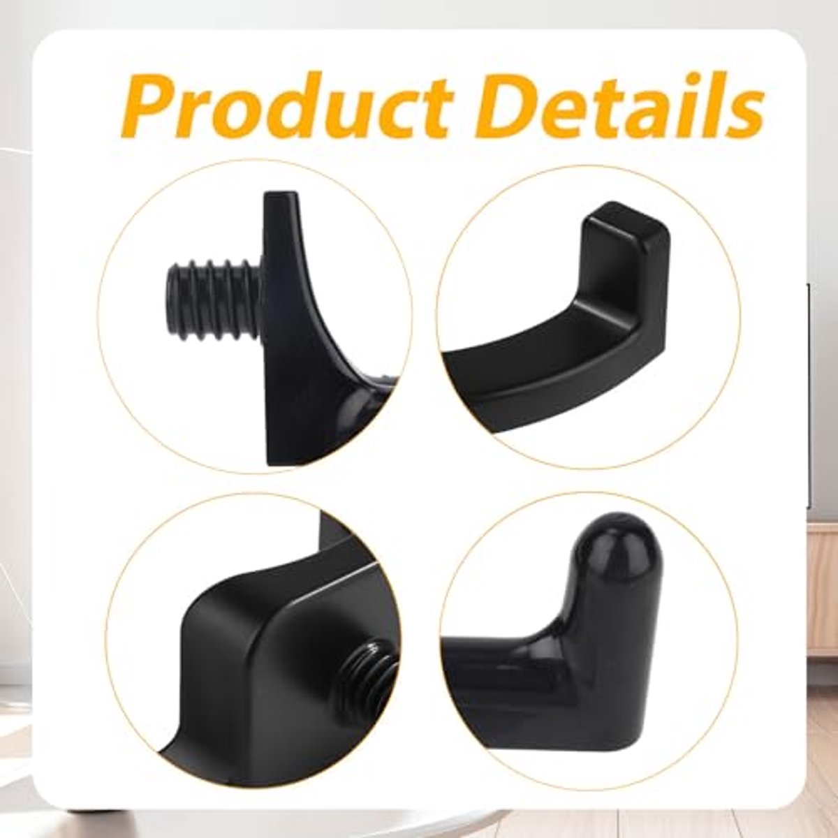 sanding hooks compatible with Suncast and Craftsman, plastic U- and V-shaped tool hangers, storage accessories for sanding boards, rakes, shovels, and hammers (black) - Image 2