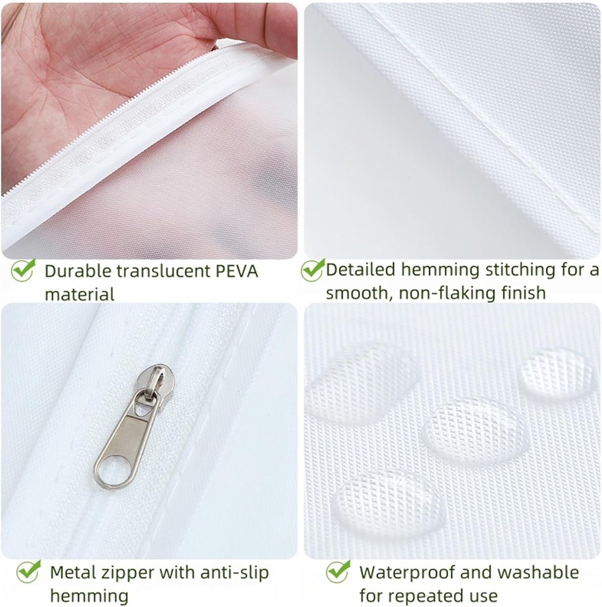 5-piece - Garment bag - dust bag - dust cover - clothing storage bag - central zipper - storage accessories - suitable for wardrobe storage and travel - white - 60*120 cm - Image 2