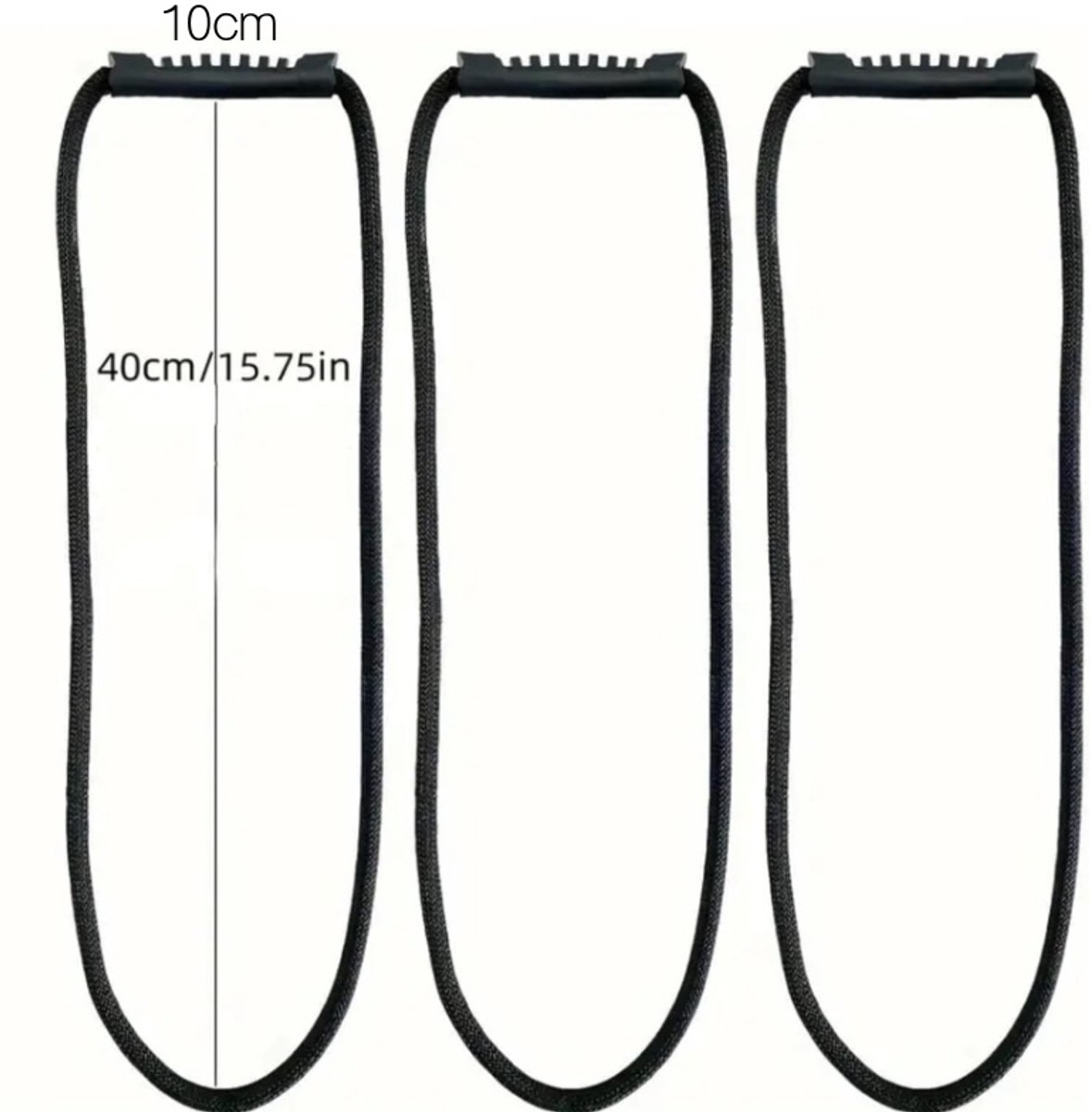 4 pieces - Cable management strap - Cable management strap - Carrying rope - Handle - Storage rope - Storage accessories - Suitable for cable storage - Tools - Water pipes - Black - 10*40cm - Image 5