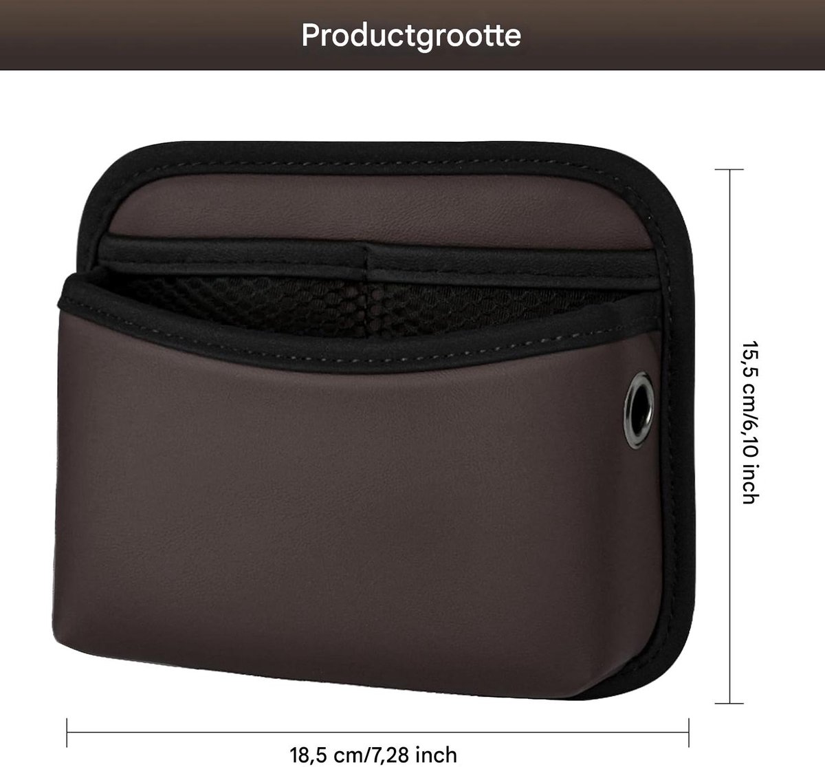 Car storage bag - 18*15*5.5 cm - Car storage bag - Storage - Universal car storage bag - Self-adhesive storage bag - Car essentials - Universal storage accessories for the car seat holder - Image 4