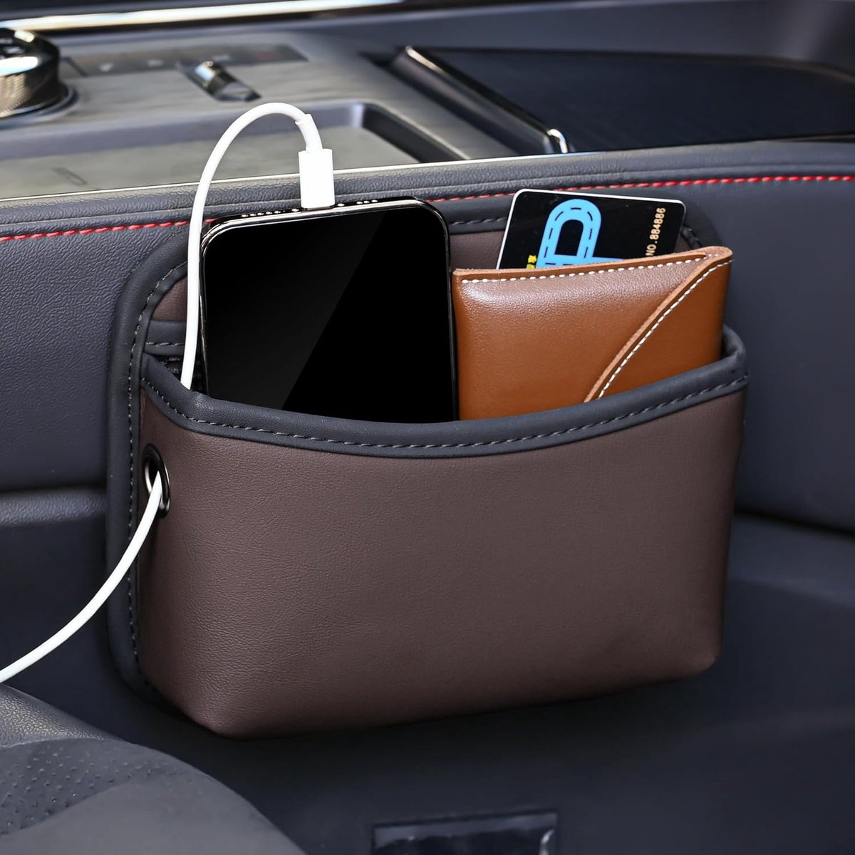 Car storage bag - 18*15*5.5 cm - Car storage bag - Storage - Universal car storage bag - Self-adhesive storage bag - Car essentials - Universal storage accessories for the car seat holder - Image 3
