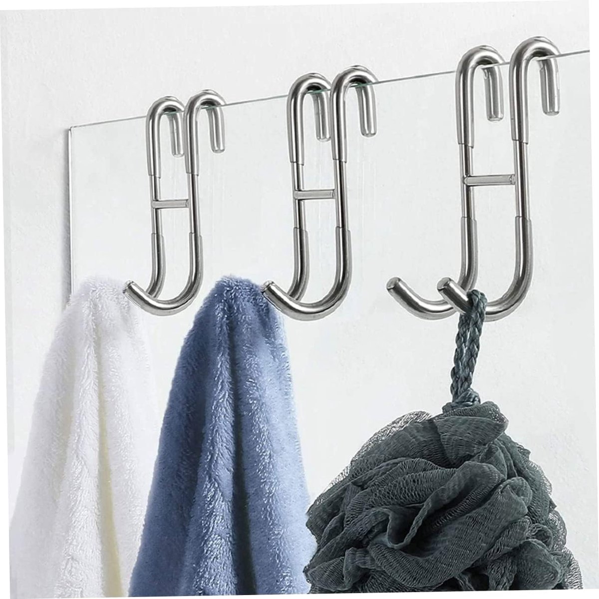 Two-piece set of door hooks, suitable for hanging towels and other storage accessories. - Image 3