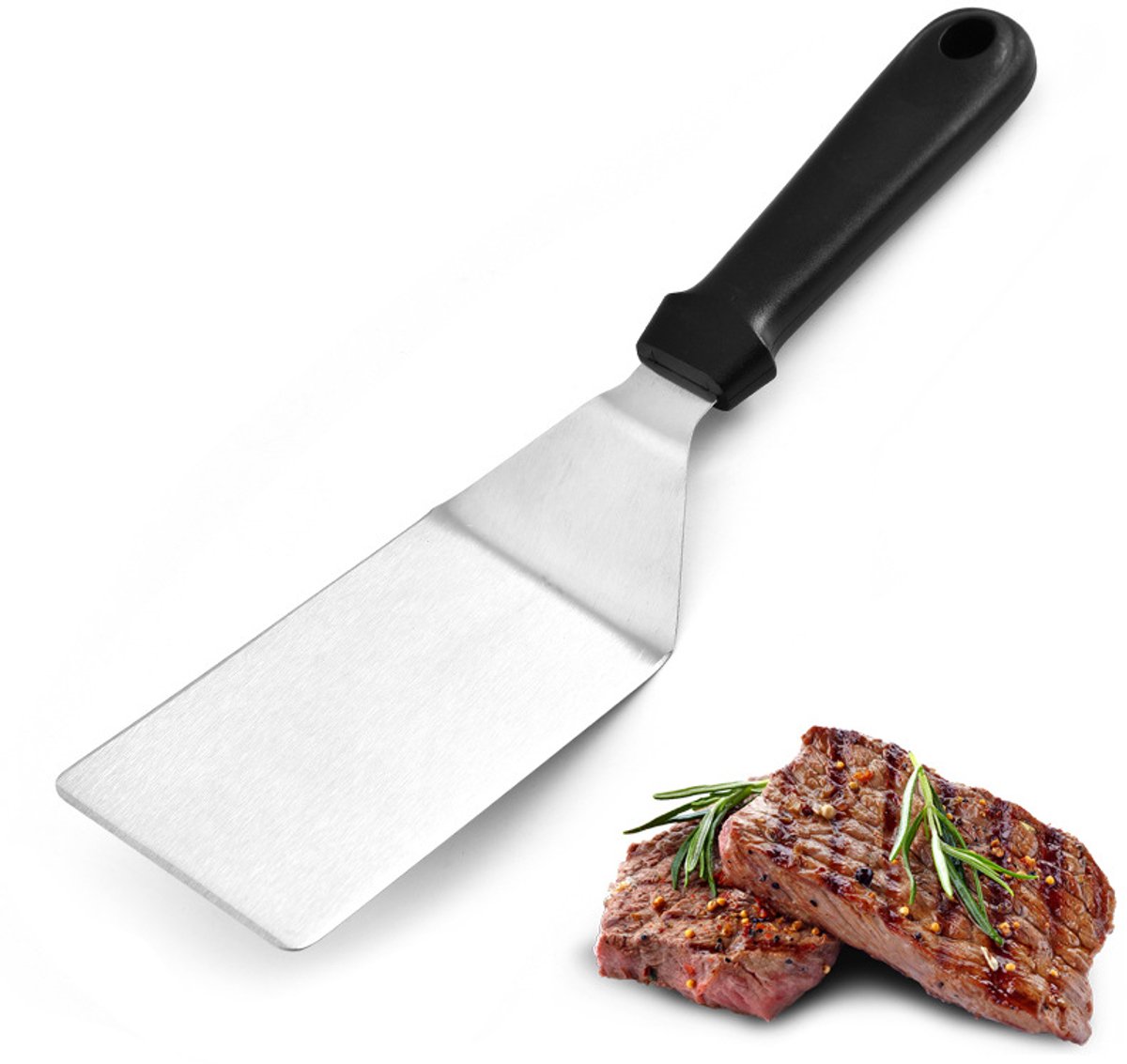 Stainless Steel BBQ Spatula - Barbecue Spatula - BBQ Accessories - Spatula - BBQ Essentials - Steak Spatula - Barbecue Spatula - Kitchen Tools - Barbecue Spatula - Stainless Steel Spatula - Teppanyaki Spatulas - Grill Spatula - Stainless Steel Grill Scrap - Image 1