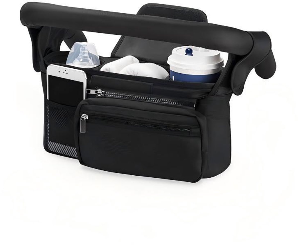 Universal storage bag for stroller - with drink holder - cup holder - stroller storage accessories - large capacity stroller bag - Image 1