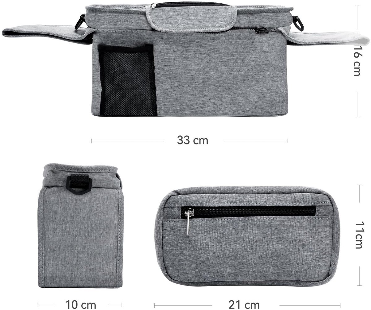 Universal storage bag for stroller - with drink holder - cup holder - stroller storage accessories - large capacity stroller bag - Image 3