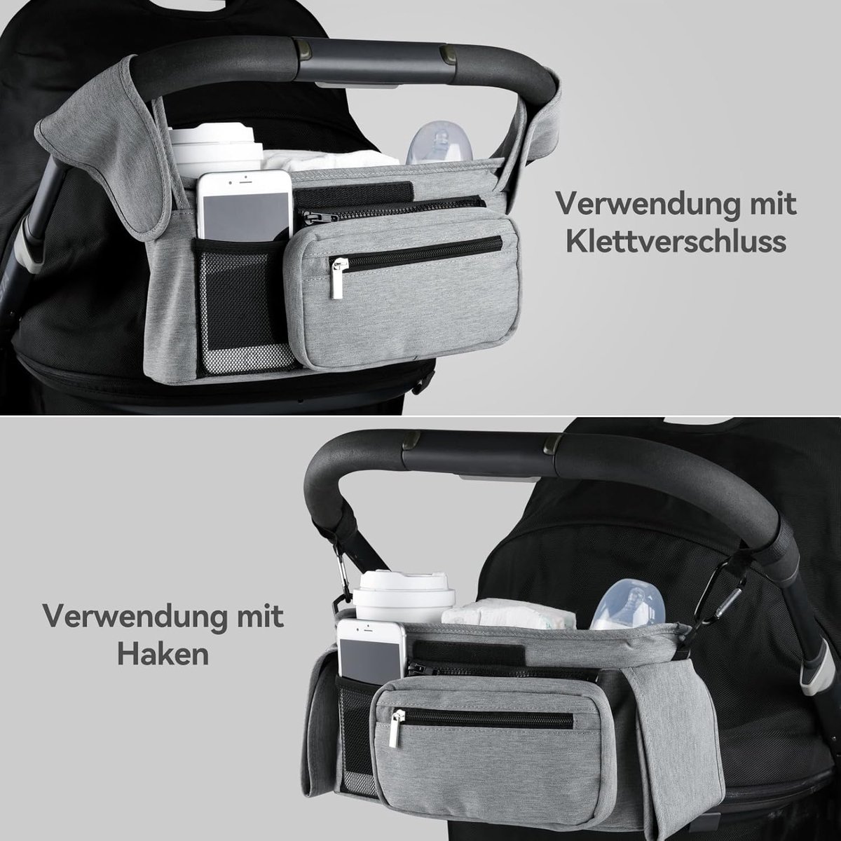 Universal storage bag for stroller - with drink holder - cup holder - stroller storage accessories - large capacity stroller bag - Image 7