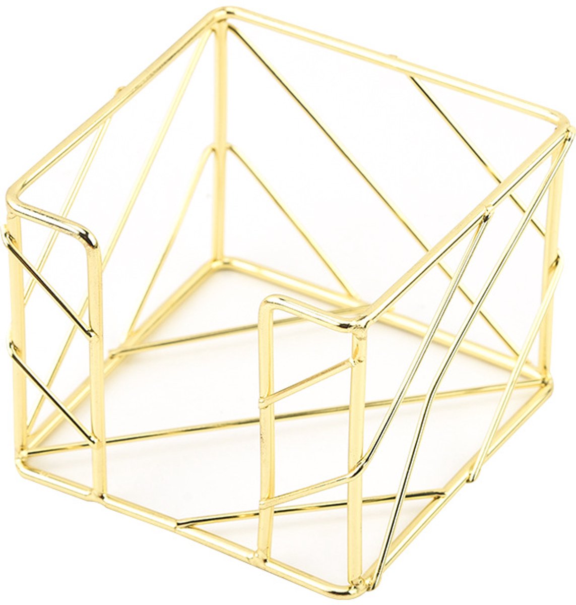 Sticky Note Organizer - Storage Rack - Metal Storage Rack - Creative Openwork Note Box - Desk Storage Accessories - Post-it Holder - Gold - Image 1