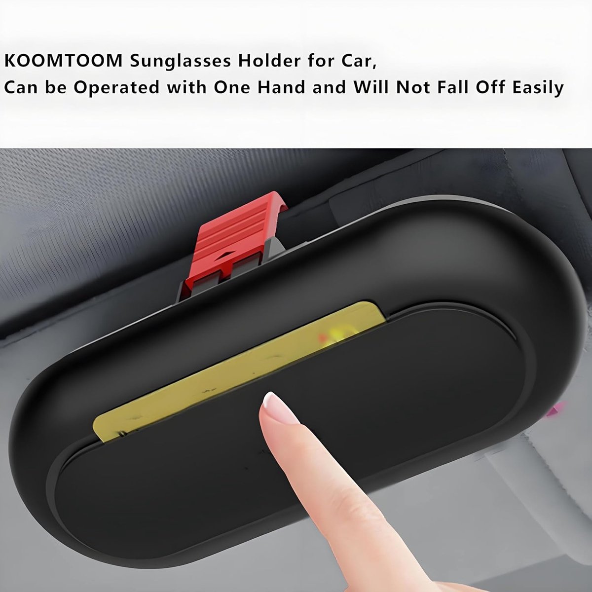 Glasses case - car glasses frame - sun visor sunglasses holder - car glasses case - multifunctional storage box - car storage accessories - hanging glasses case - with mounting clip - storage of glasses, sunglasses, cards (17*7.6cm - black) - Image 6