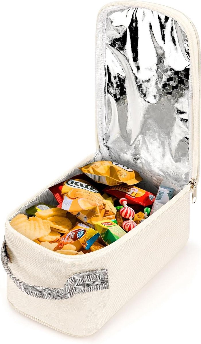 Allecto - Thermally insulated container for fruit - Lightweight and leak-proof - Portable outdoor cooler bag - Storage accessories - Suitable for picnics (beige) Travel snack bags. - Image 1