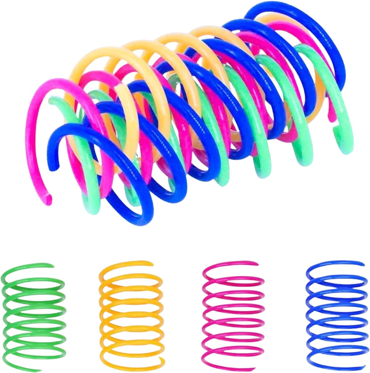 Cat Feather Sniffing Pack - Colored - 6 pieces | Cat Toys - Spring - Cat Toys - Springs - Cat Toy - Toys for Cats - Play Feather - Kittens - Image 1