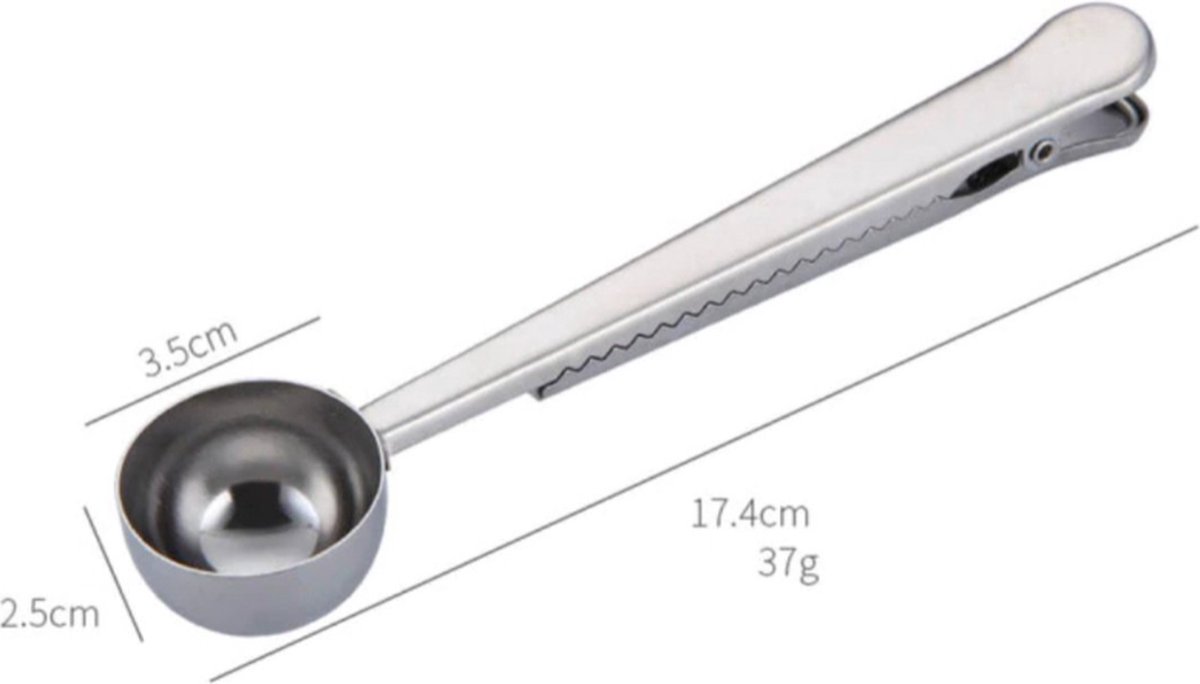 Coffee Scoop – Measuring Scoop – Coffee Accessories – Scoop – Scoops – Coffee Scoop – Airtight Seal – Closure – Seal – Grey – 3D - Image 1