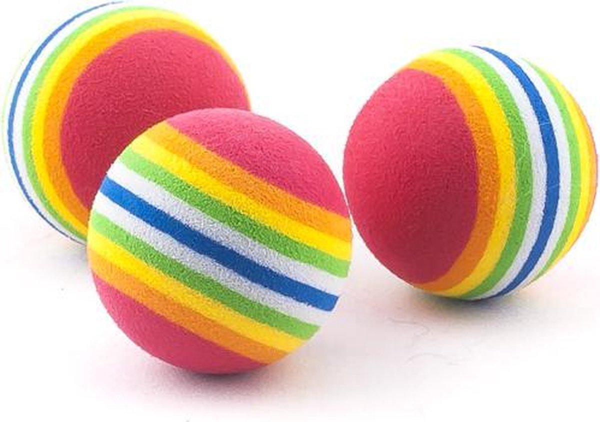 Rainbow balls 3 pcs. | Cat toys - Image 1