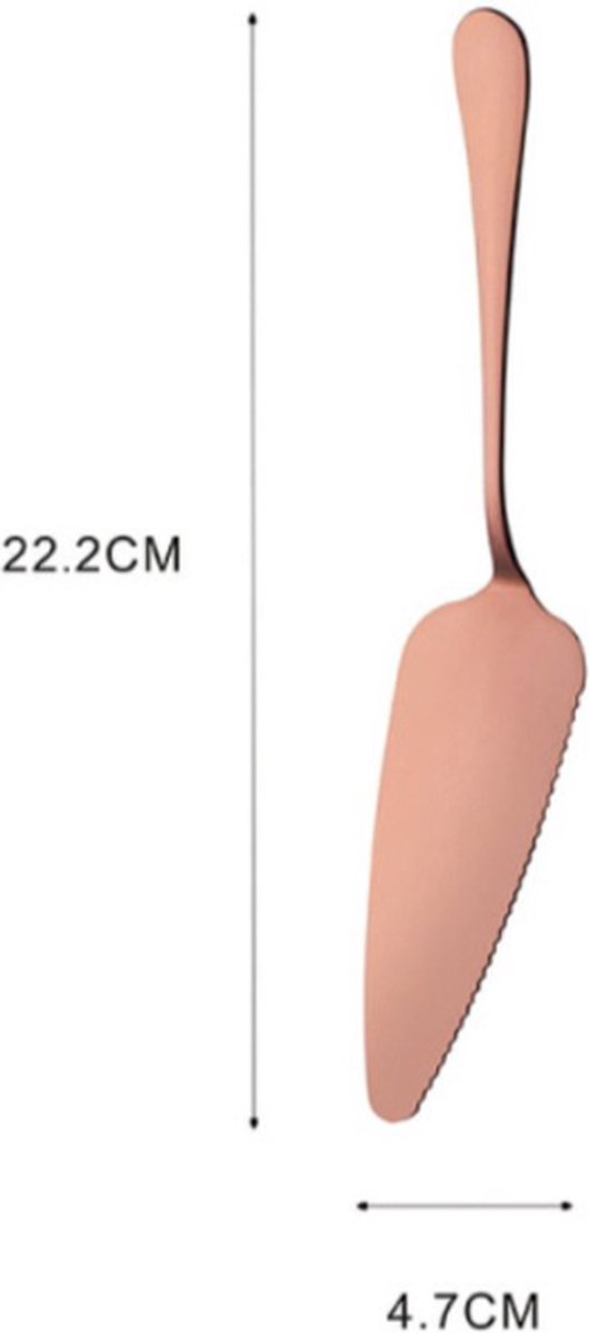 Cake Peel | Pizza Peel | Cake Cutter | Pizza Cutter | With Serrated Edge | Stainless Steel | Bronze - Image 1