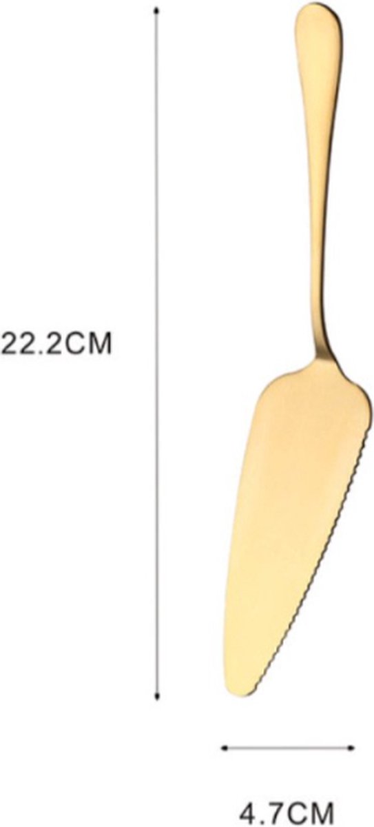 Cake Peel | Pizza Peel | Cake Cutter | Pizza Cutter | With Serrated Edge | Stainless Steel | Bronze - Image 1
