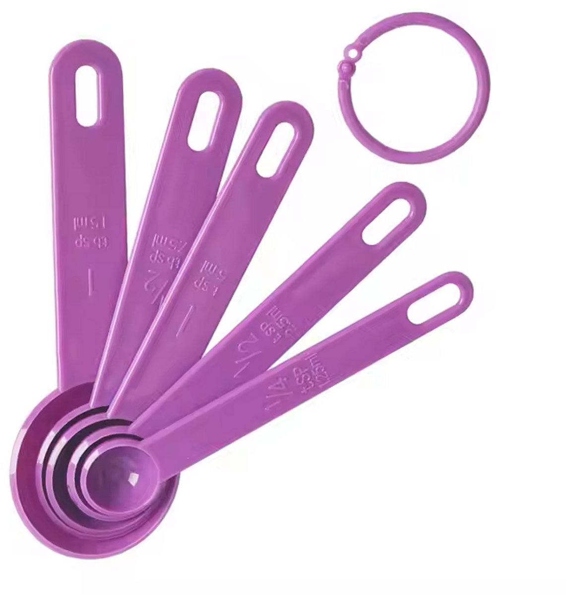 Measuring Spoon Set 5 Pieces | Kitchen Utensils | Measuring Spoon | PURPLE - Image 1