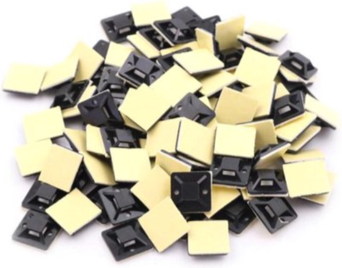 Self-Adhesive Saddles | Cable Base for Cable Ties | Cable Ties | Base | 50 Pieces | 20x20mm - Image 1