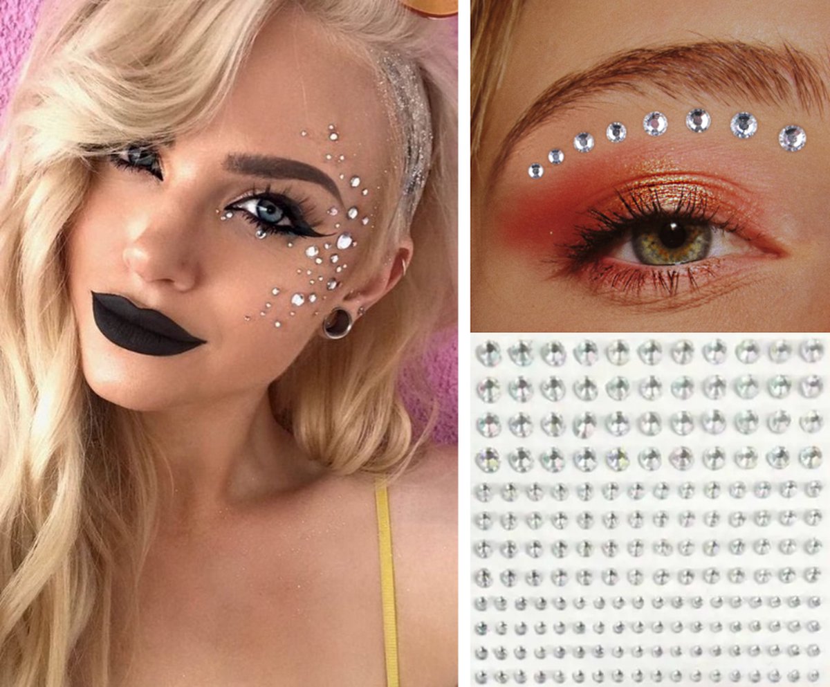 Diamond Face - Glitter makeup stickers in 4 sizes - 100 pieces - Image 1