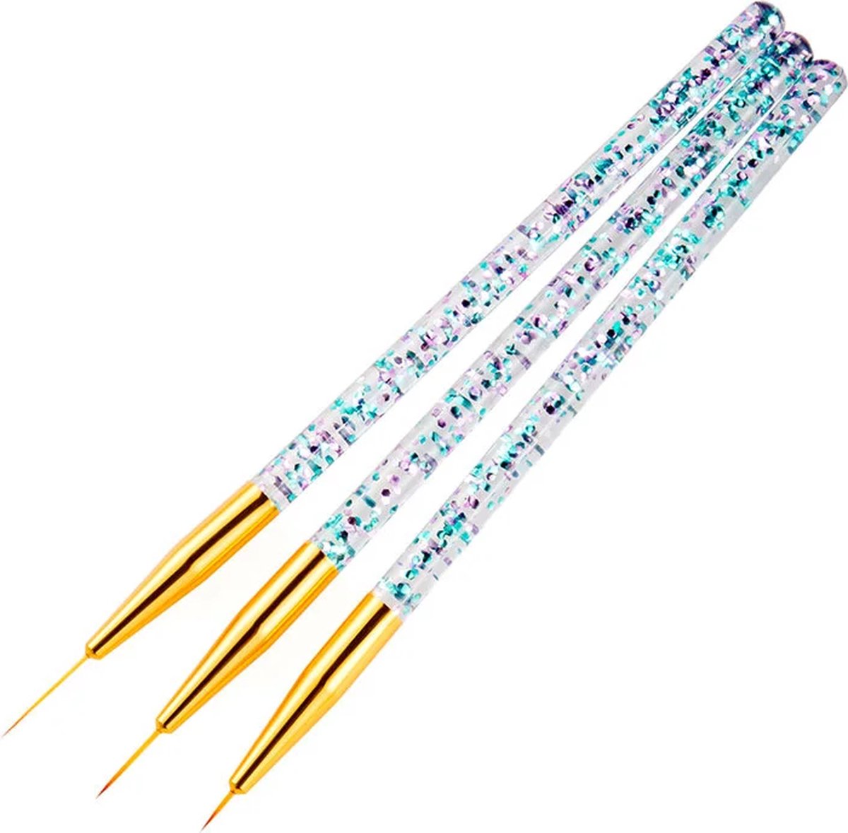 Nail Art Pens Set of 3 | Nail Brushes | GOLD - Image 1