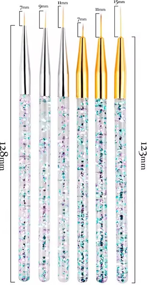 Nail Art Pens Set of 3 | Nail Brushes | GOLD - Image 5
