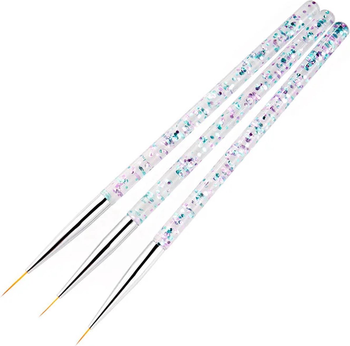 Nail Art Pens Set of 3 | Nail Brushes | silver - Image 1