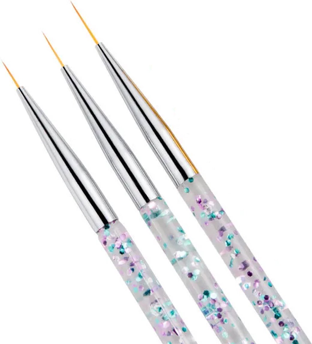Nail Art Pens Set of 3 | Nail Brushes | silver - Image 5