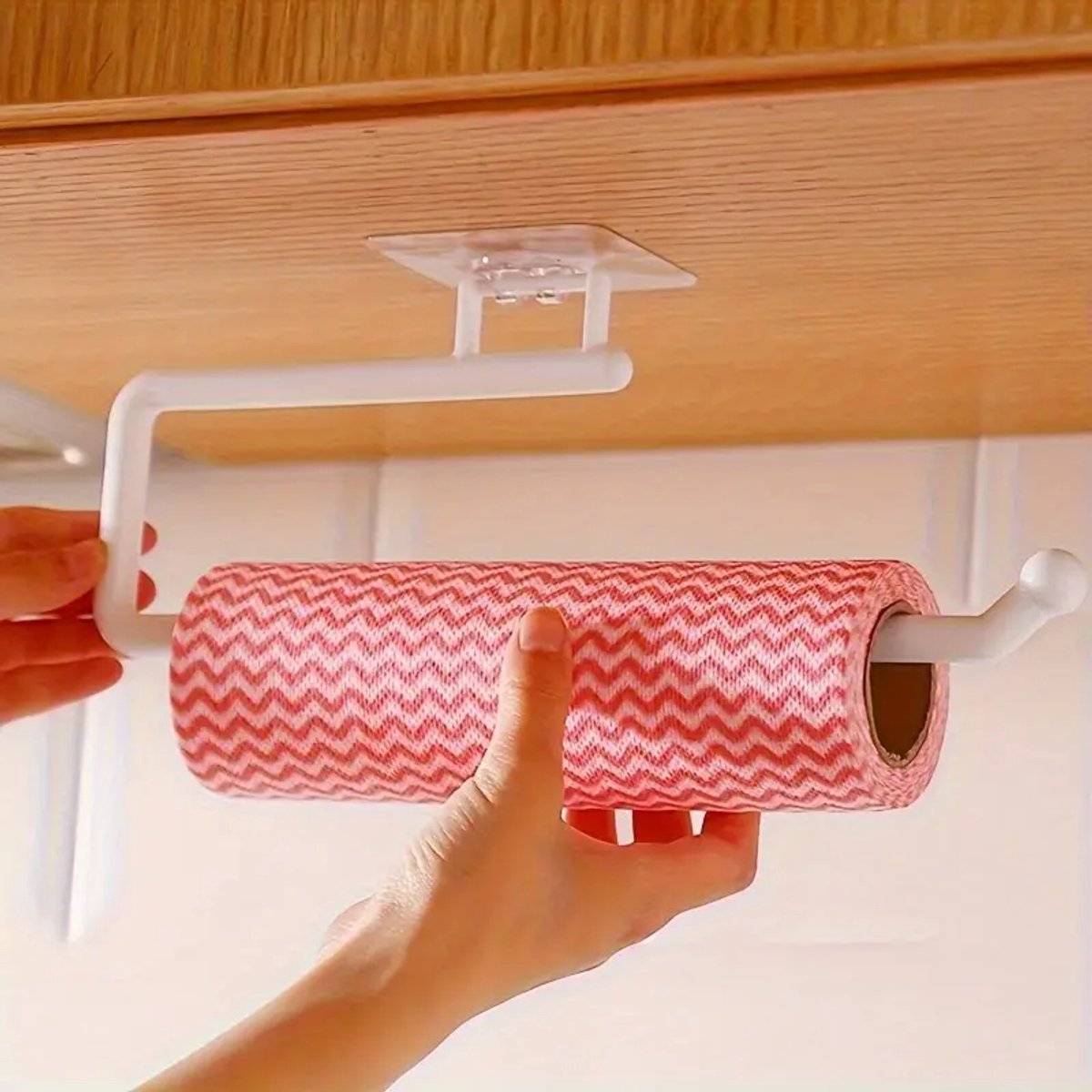 Kitchen Roll Hanger | Kitchen Roll Holder | Kitchen Roll Holder | Foil Holder | Self-Adhesive | White - Image 1