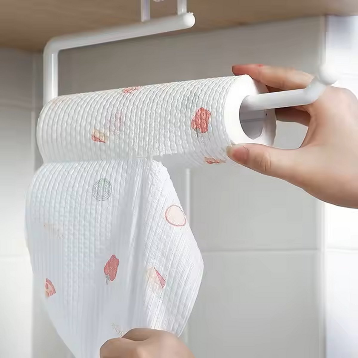 Kitchen Roll Hanger | Kitchen Roll Holder | Kitchen Roll Holder | Foil Holder | Self-Adhesive | White - Image 4