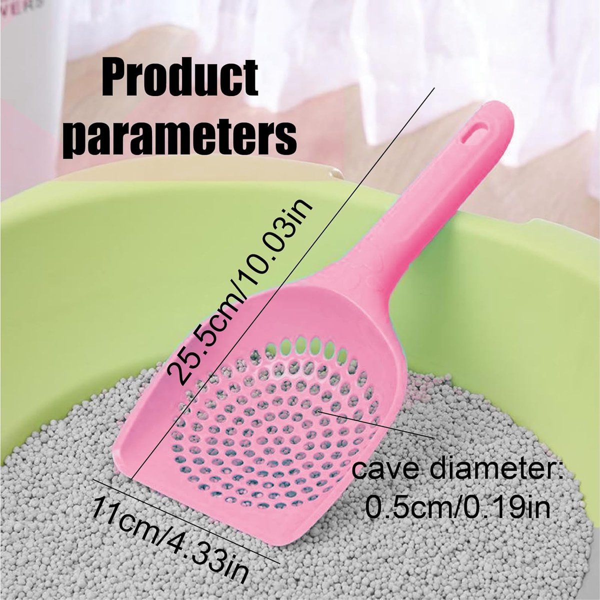 Cat Litter Scoop | Poop Scoop | 25 CM | Small Holes | Green - Image 5
