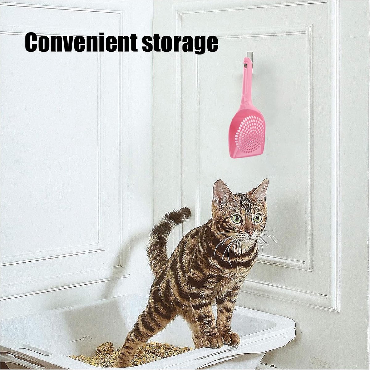 Cat Litter Scoop | Poop Scoop | 25 CM | Small Holes | Pink - Image 3