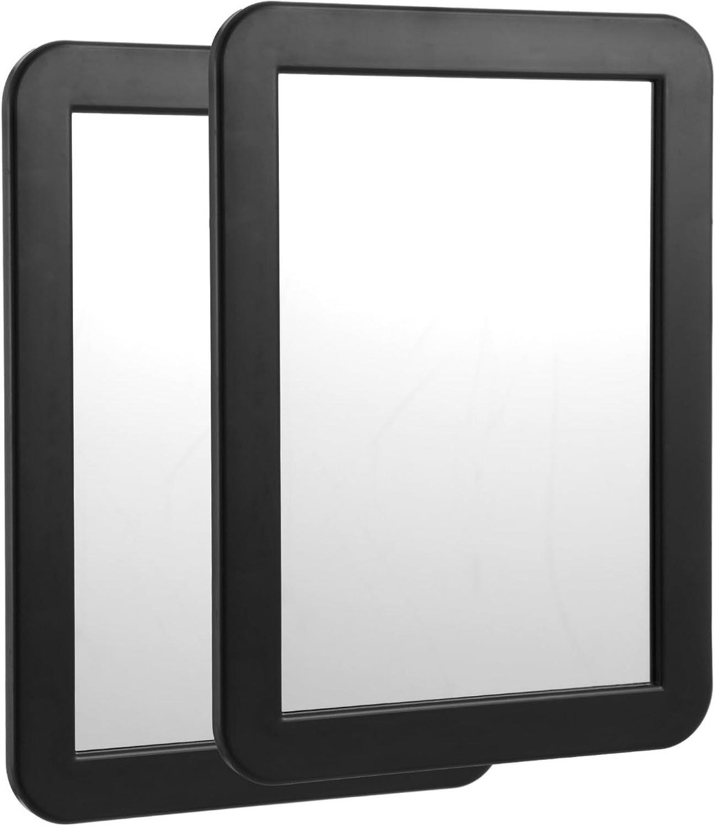 Magnetic Closing Mirrors 17.8 × 13.5 cm - Set of 2 - Makeup Mirror for School, Gym, and Office - Storage Accessories - Image 1