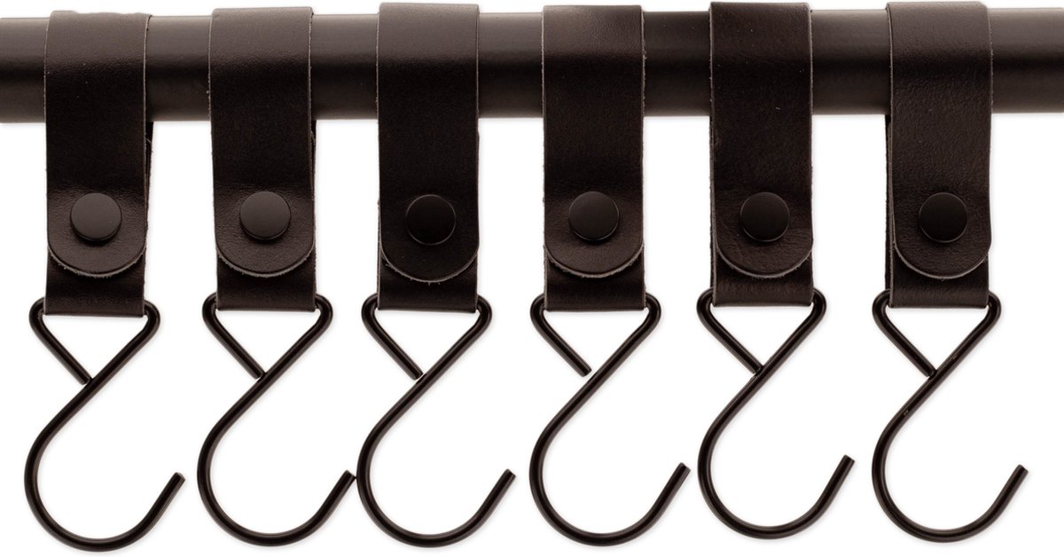 Brute Strength - Multifunctional Hook with Leather Loop - Cognac - 4 pieces - Coat Hook - Camping Hook - Leather - Hanging Hooks - Towel Hooks - Image 4