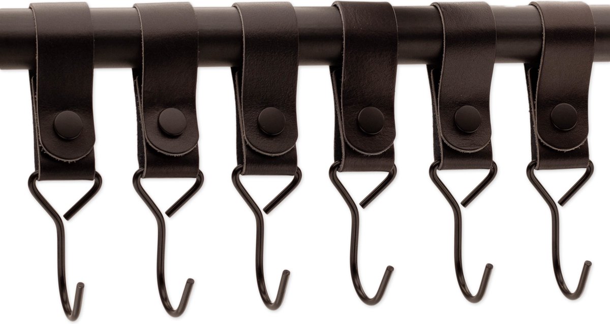 Brute Strength - Multifunctional Hook with Leather Loop - Cognac - 4 pieces - Coat Hook - Camping Hook - Leather - Hanging Hooks - Towel Hooks - Image 2