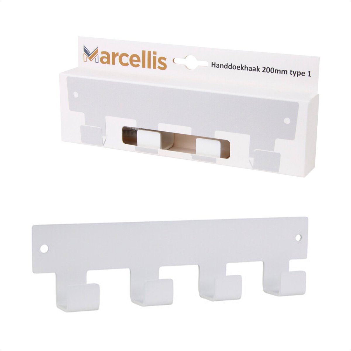 Marcellis - 1x Industrial towel hook - towel holder - hanging hook - 4 hooks - stainless steel - Image 1