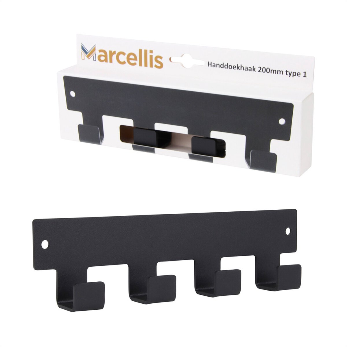 Marcellis - 1x Industrial towel hook - towel holder - hanging hook - 4 hooks - stainless steel - Image 2
