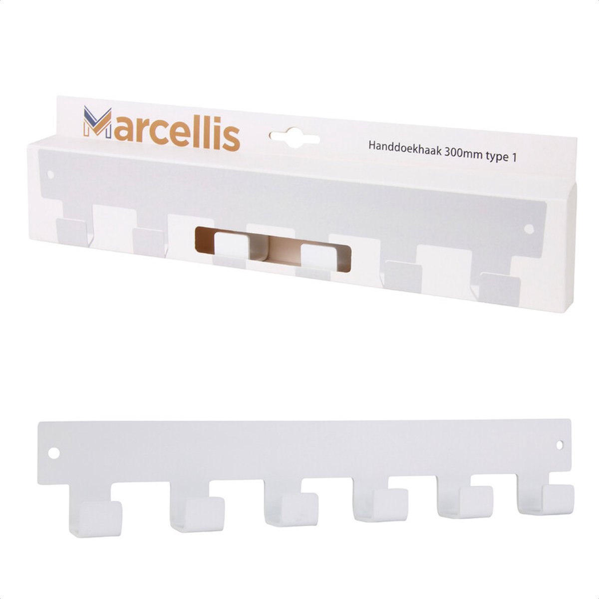 Marcellis - 1x Industrial towel hook - towel holder - hanging hook - 6 hooks - stainless steel - Image 1