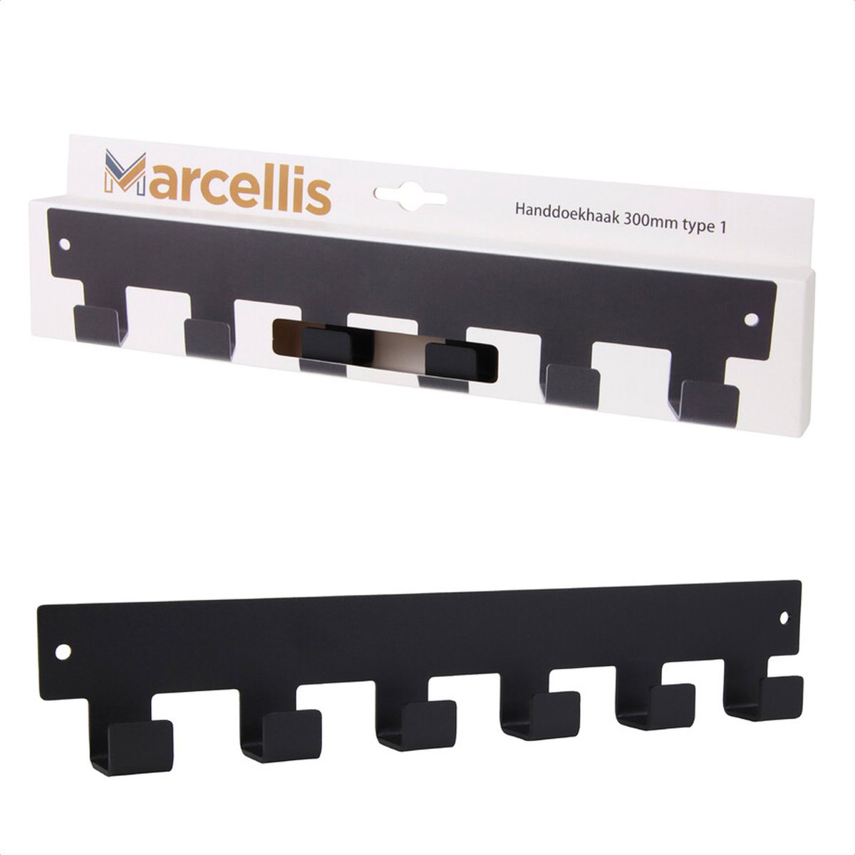 Marcellis - 1x Industrial towel hook - towel holder - hanging hook - 6 hooks - stainless steel - Image 1