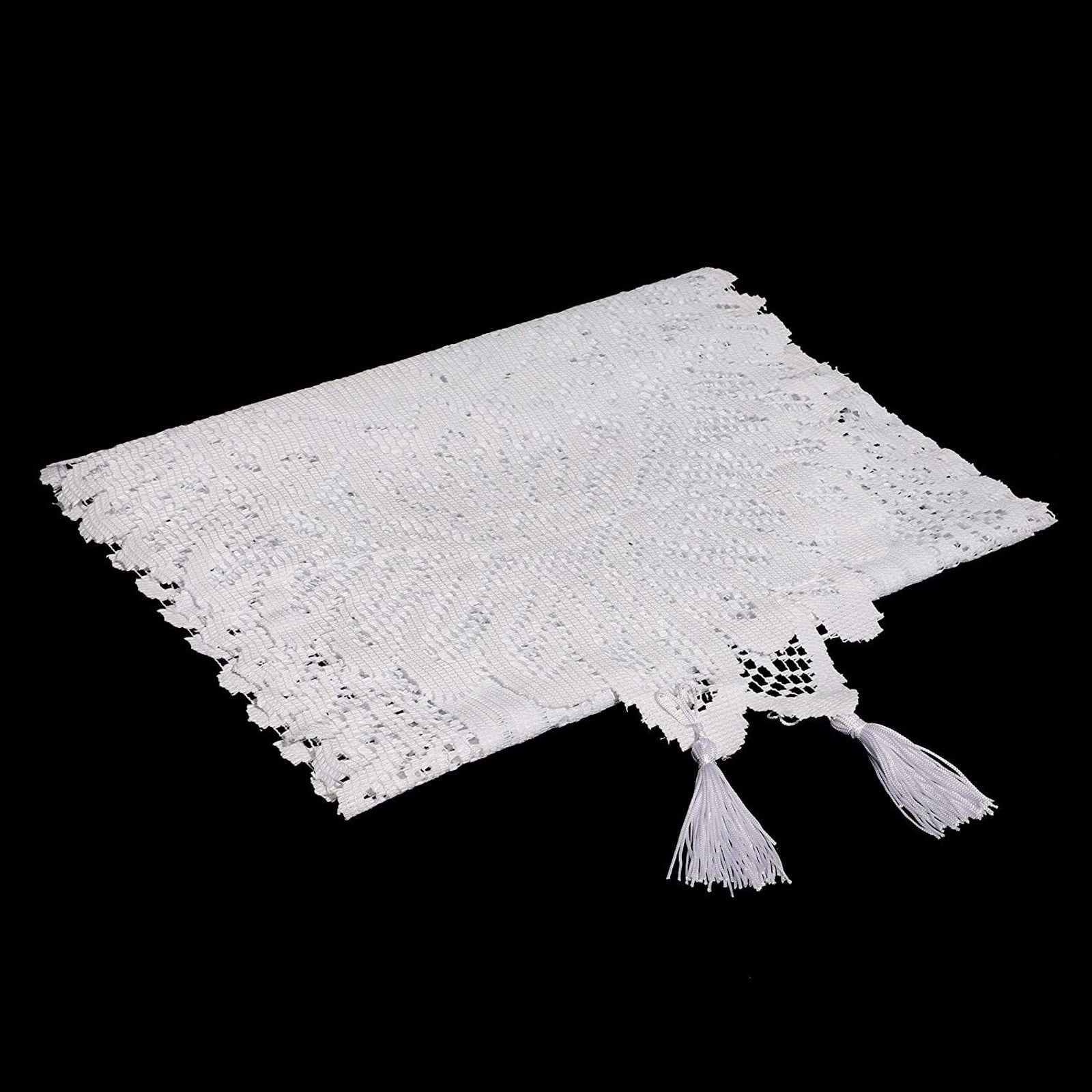 Lace Table Runner Dresser Scarf Embroidered Table Runners with Exquisite Flower Vintage Shabby Chic for Wedding Holiday Dinning White - Image 4