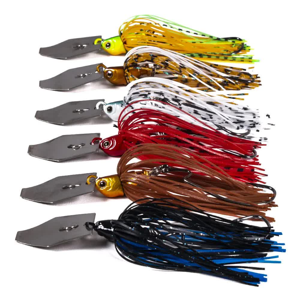 2 of 6 Pcs/lot Artificial Fishing Lures s 10cm11g Chatterbait Spinner Bait Blade Jig Dancer Buzzbait Wobbler Fishing Accessorie 6 Pcs mix - Image 1