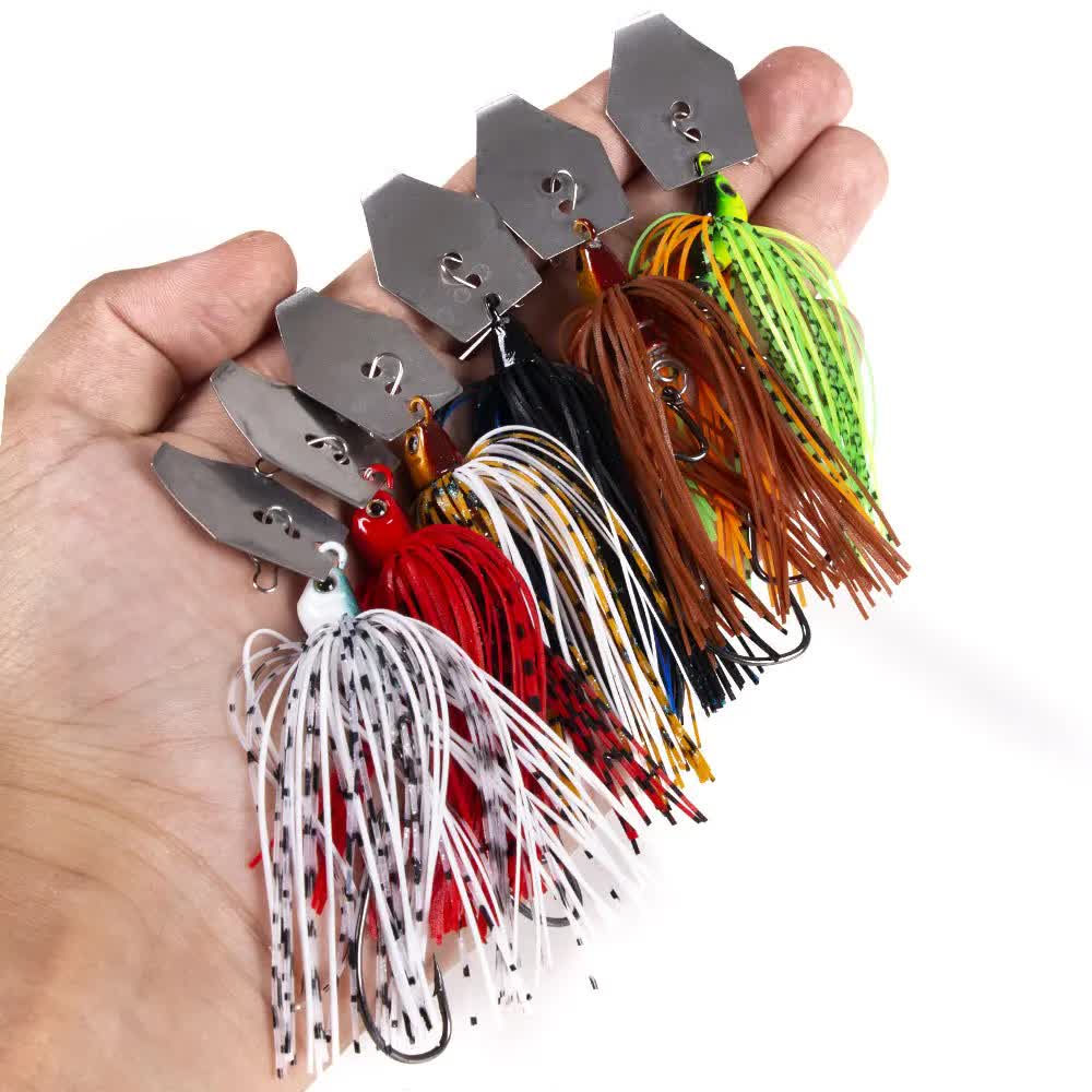 2 of 6 Pcs/lot Artificial Fishing Lures s 10cm11g Chatterbait Spinner Bait Blade Jig Dancer Buzzbait Wobbler Fishing Accessorie 6 Pcs mix - Image 4